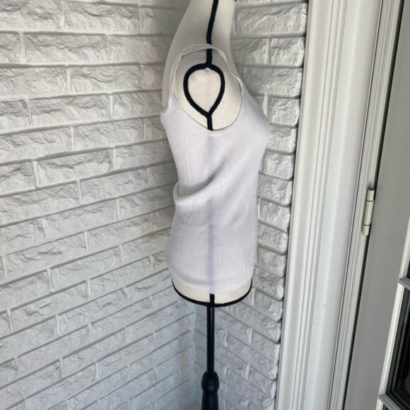 White Ribbed Tank Top - Picture 2 of 5